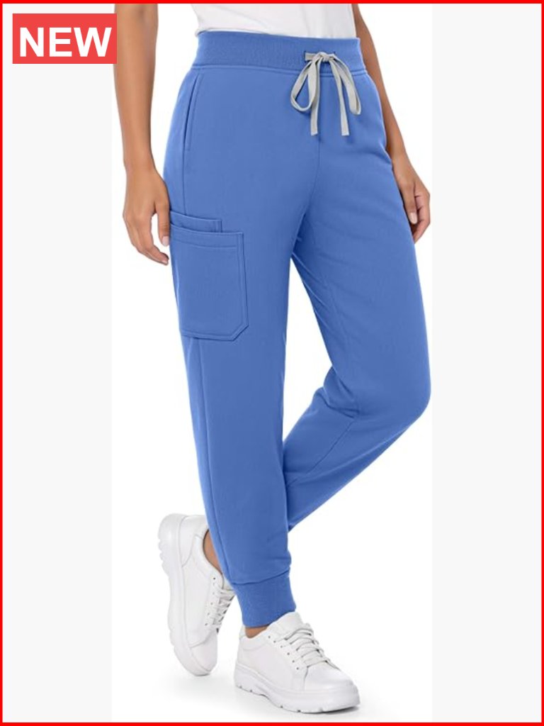 Women's Jogger Scrub Pants - Drawstring Elastic Waist 6 Pocket